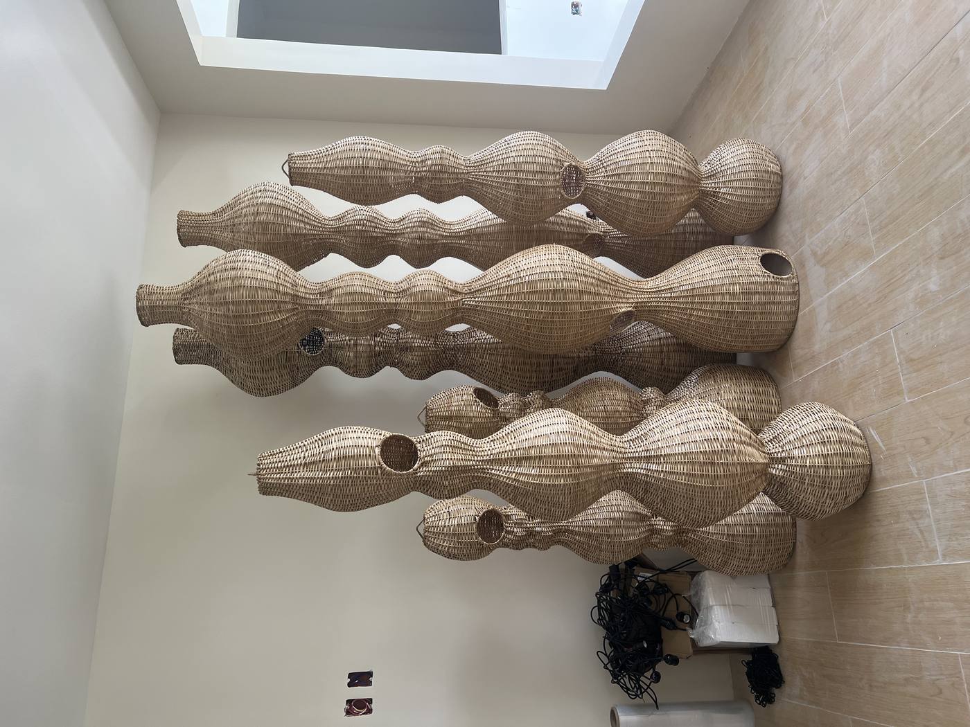 Sculptural rattan columns