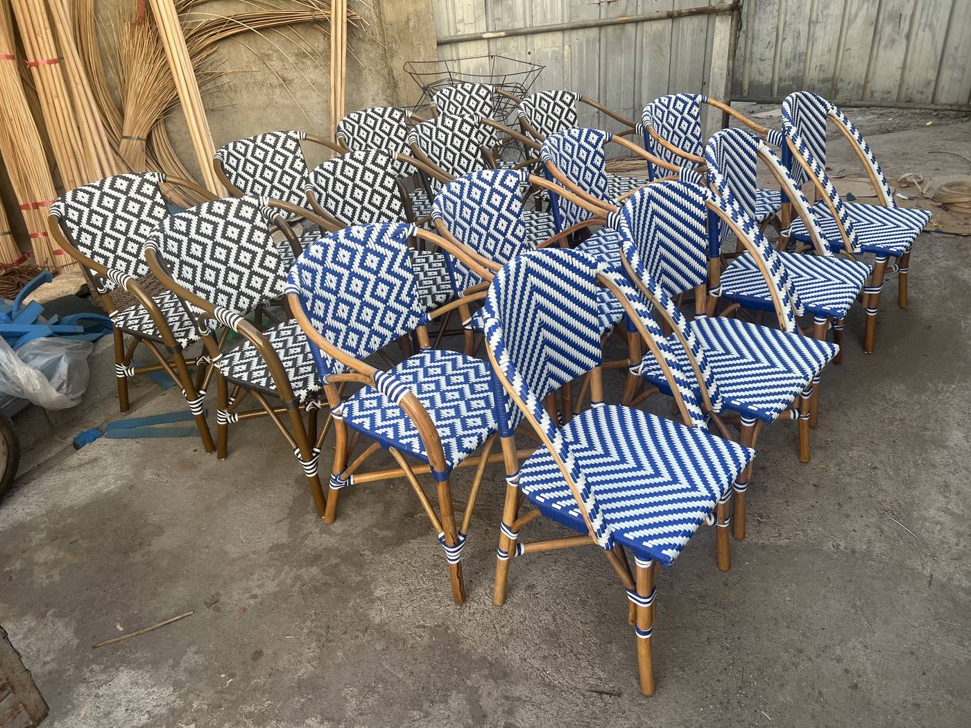 Rattan bistro chairs production